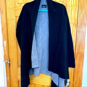 Comfy Zara Knit Sweater / Cardigan black with gray lining